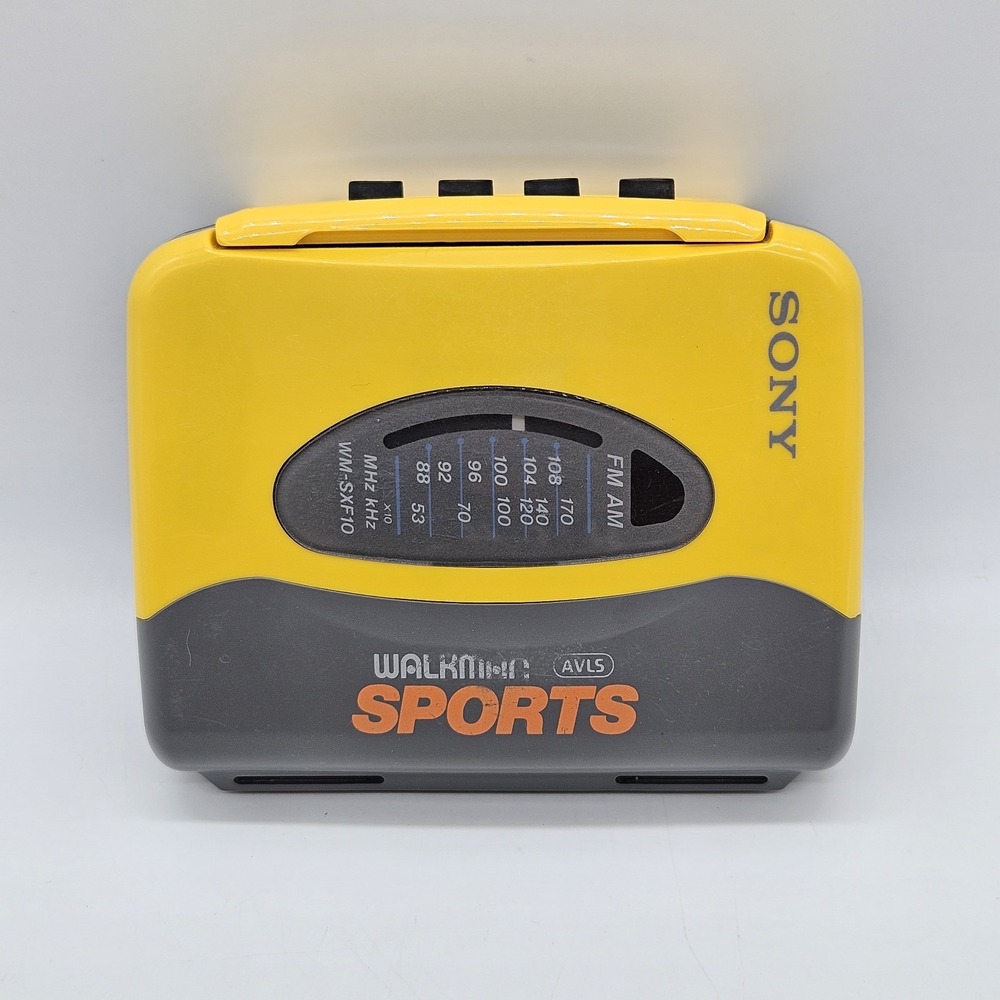 Sony Walkman WM-SXF10 Sports Radio Cassette Player AM/FM Stereo Yellow - Works!